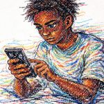 Young man surfing the web endlessly